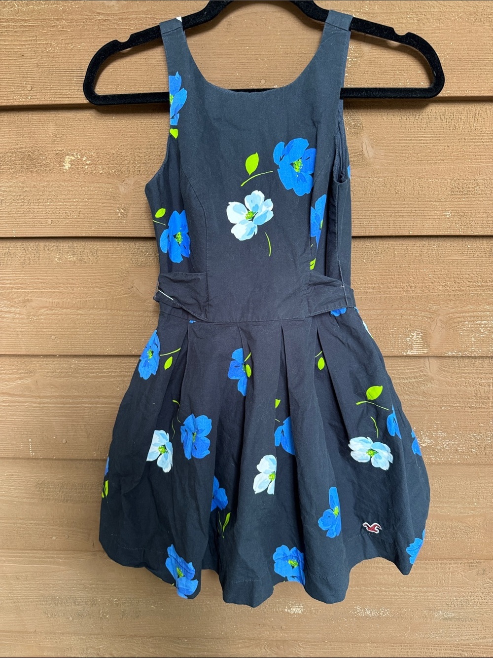Hollister Navy Floral Fit-and-Flare Sundress size 00